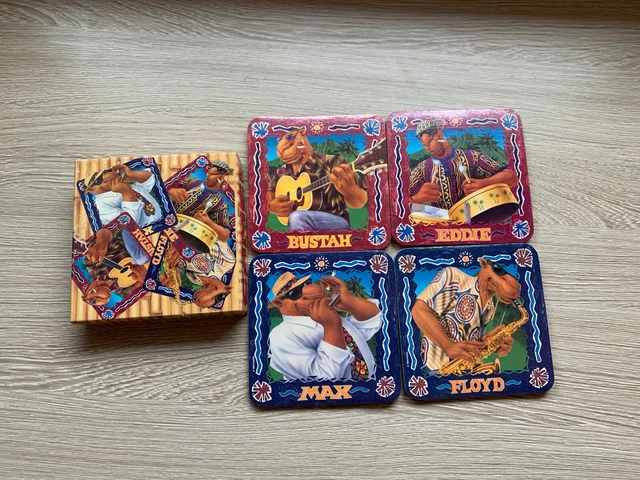 Vintage 1993 Set of 4 -Camel Cigarettes Joe's Beach Club Coaster Set.