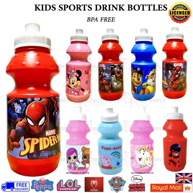 Avengers LOL Minnie Mouse Spiderman PJ Mask Plastic Sport Bottle Water Juice