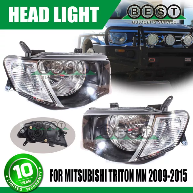 LH+RH Head Light Lamp For Mitsubishi Triton Ute MN 2009~2015 GL GLX