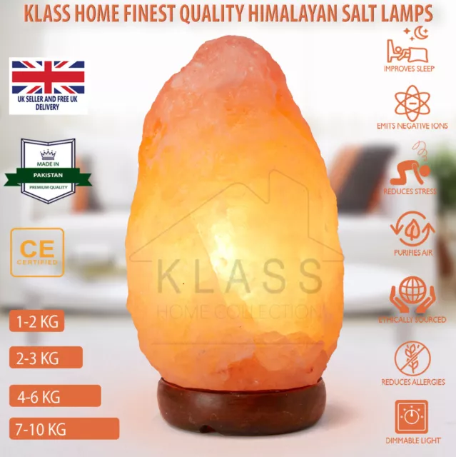 New Himalayan Salt Lamp Crystal Pink Rock Salt Lamp Natural Healing 100% Genuine