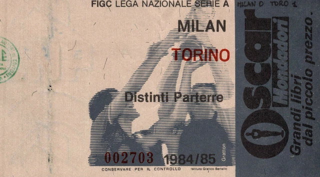 Billet De Match Milan - Juventus 1983/1984 - Serie A - Distinti Centrali - Italie