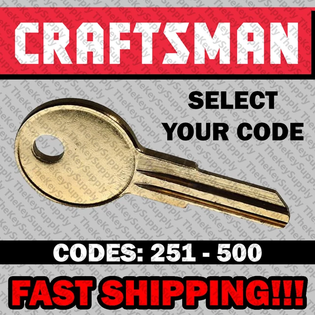 CRAFTSMAN TOOL BOX Key Cut to Your Code 251 500 Llaves Toolbox Keys