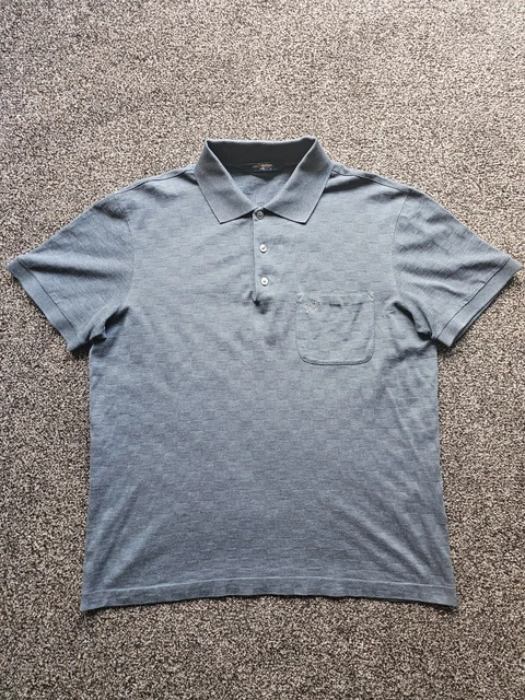 Louis Vuitton Men's Ultra Rare Damier Ebene Collar Polo Shirt