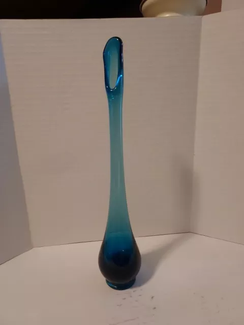 12" Bluenique Viking Glass 01140 Swung Epic Bud Vase