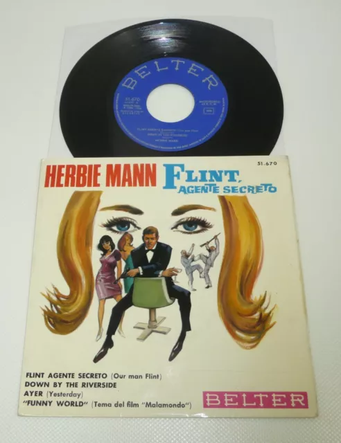 HERBIE MANN "Flint Agente Secreto = Our Man Flint" Spain EX 60s BELTER 7" OST EP