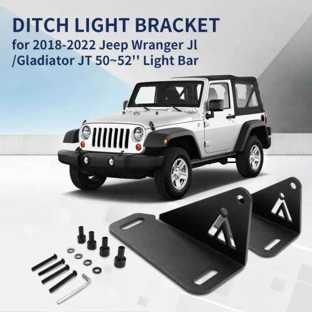 Lasfit Roof Light Bar Mount Bracket for Jeep Wrangler Gladiator 2018-2022 Pair