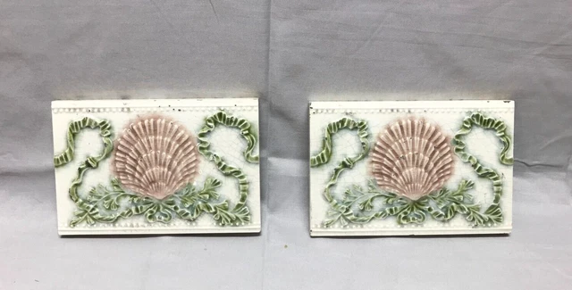 1 Antique ONE Decorative Shell Ceramic Bathroom Tile 4x6 Vintage Old 132-23B 7