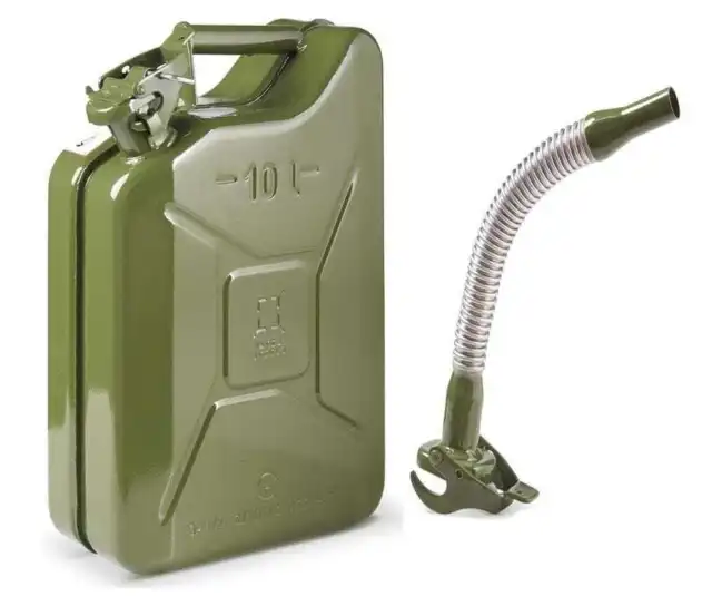 Invopak 10 Litre Metal Jerry Can, UN Approved Can for Petrol, Diesel, Fuel in...