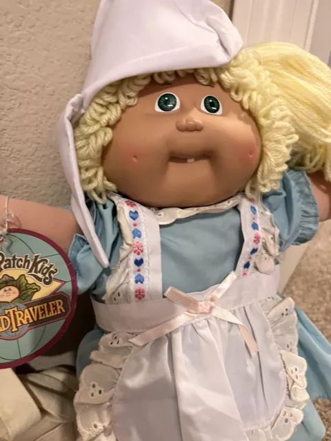 1985 World Traveler Holland Cabbage Patch Kid, Blonde hair and blue eyes