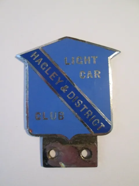 Hagley & district light car club badge.Motor club badge.car club.