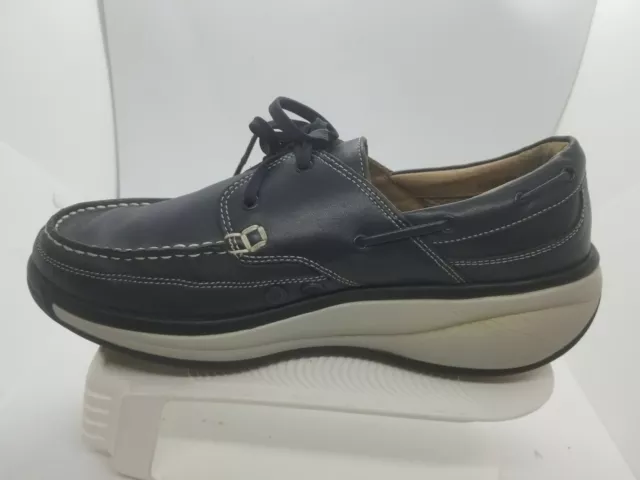 Joya Cuba Navy Leather Casual Low-Profile Lace-Up Men's Shoes Size 11 2