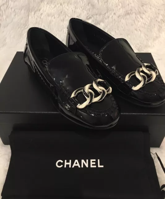 CHANEL MOCASSIN PATENT Loafer 35, 36, 38.5 & 39 $875 $675.00 - PicClick