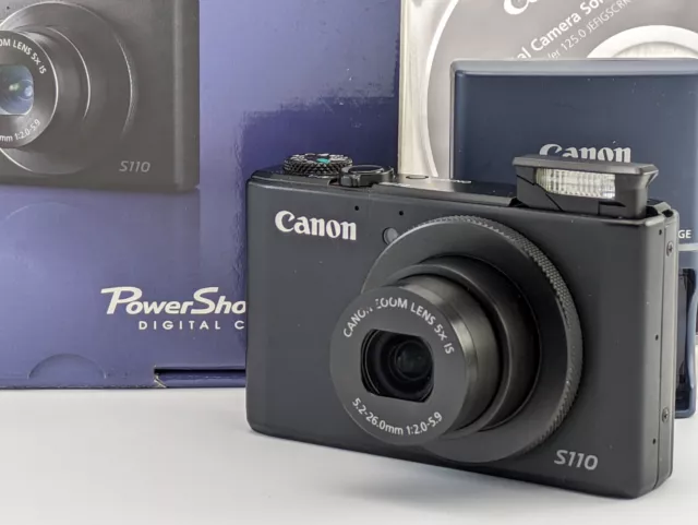 Canon PowerShot S110 [Near MINT IN BOX]  12.1MP Digital Camera Black From JAPAN