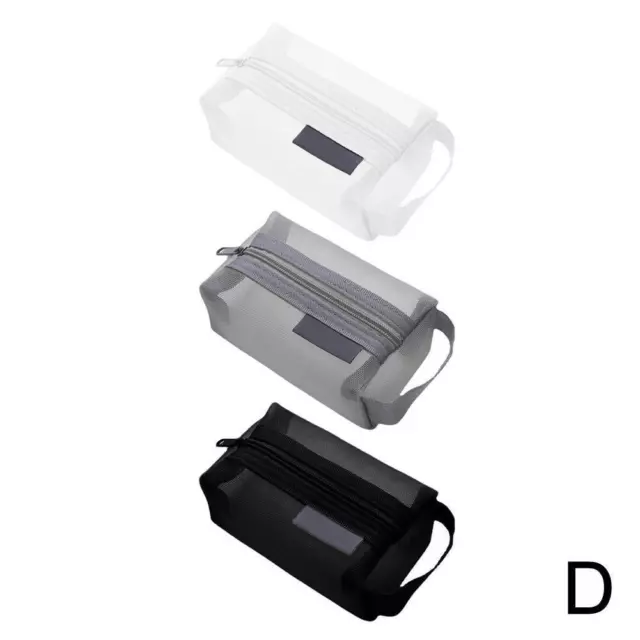 Clear Mesh Portable Large Pen Pencil Case Makeup Cosmetic K6 Bag Pouch X2T4