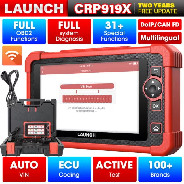 LAUNCH CRP919X Bidirectionnel Valise Diagnostic Auto Codage ECU 31+ Fonctions FR