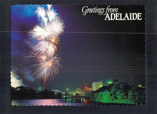 D0419 Australia SA Adelaide Fireworks Display River Torrens postcard