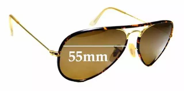 SFx Replacement Sunglass Lenses fits Ray Ban RB3025-J-M Aviator - 55mm Wide