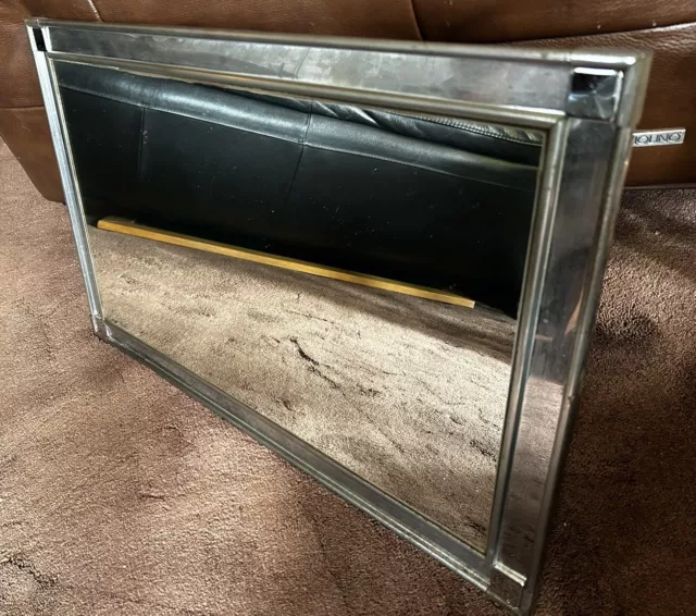 Art Deco Vintage Polished Chrome Corners Mirror