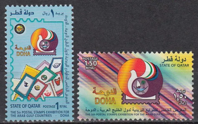 Qatar 1999 ** Mi.1162/63 Briefmarkenausstellung Stamps Exhibition