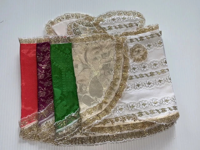Vintage Bambino di Praga 10" Abito con Pizzo Brocade Colori Misti 4 pz. Lot