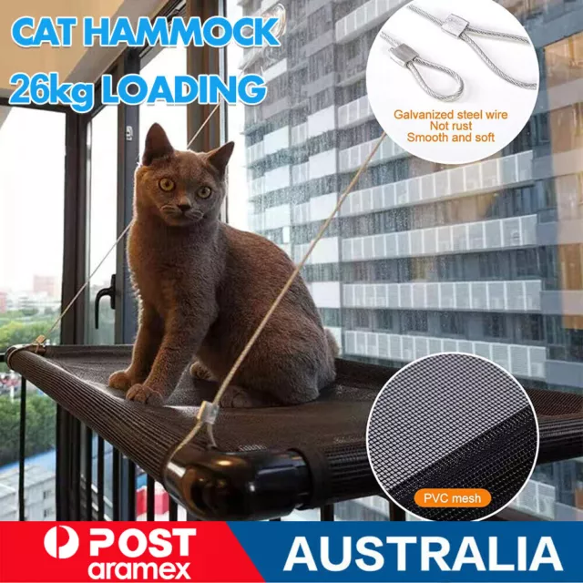 Pet Cat Window Hammock Perch Bed Hold Up To 60lbs Mounted Durable Seat Cover AU