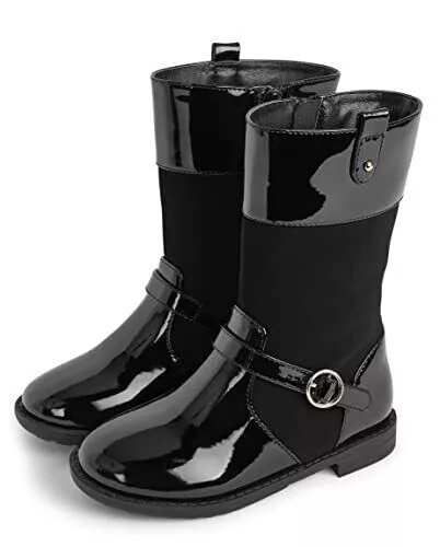 GYMBOREE GIRLS PATENT Leather mixed material boots size 2 girls