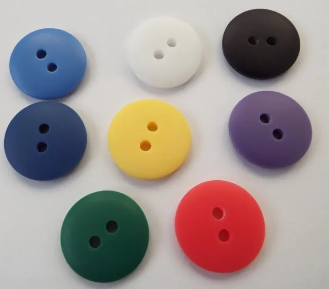 10 x Quality Matt Round Smartie Buttons Choice of Size & Colours 15mm 18mm 20mm
