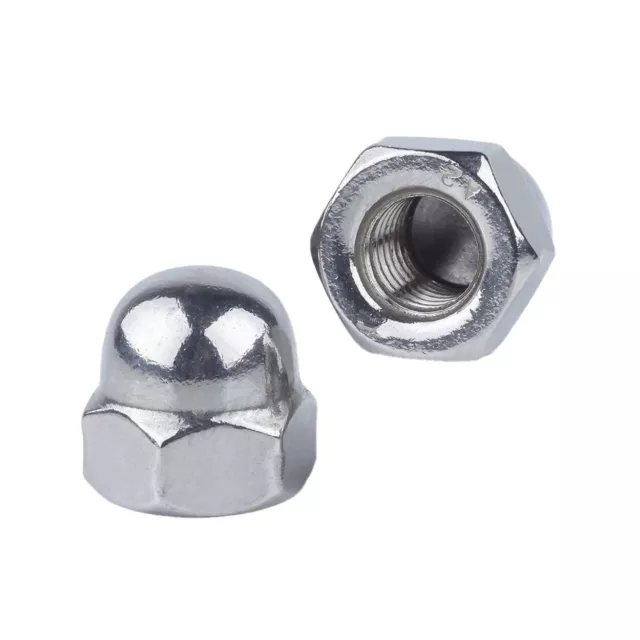 M3 M4 M5 M6 Dome Nuts hex domed acorn stainless steel A2 DIN 1587 Metric 10 pack