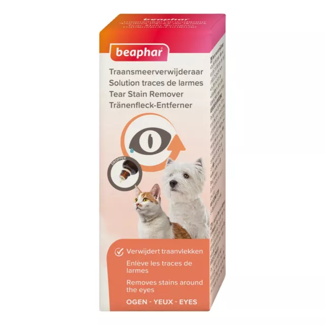 BEAPHAR¹Solution nettoyante traces de larmes, croutes  yeux chien et chat 50 ml