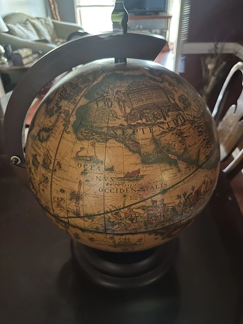 Zoffoli MiniBar Globe World Map Desk Table Top Mini Bar Made In Italy