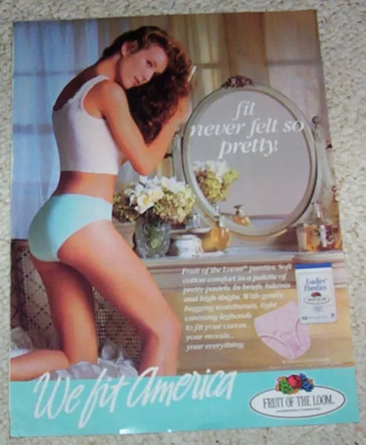 1989 PRINT AD page - Fruit of the Loom Ladies panties SEXY Girl lingerie  ADVERT $6.99 - PicClick