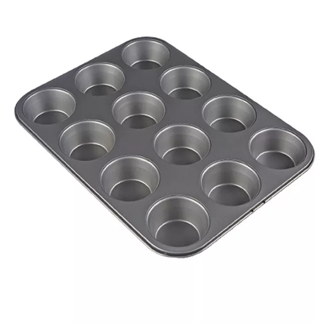 Muffin Tablett 12 Cupcake Dose Antihaftbeschichtet Kohlenstoffstahl Backpfanne Yorkshire Pudding