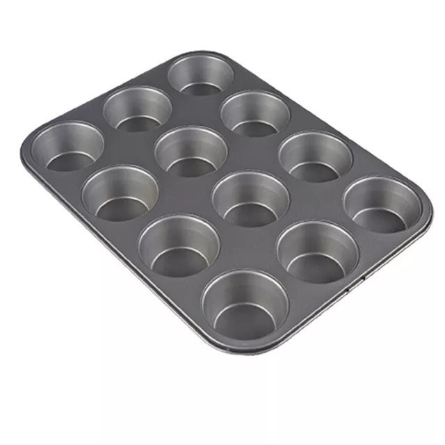 muffin tray 12 Cupcake tin Non Stick Carbon Steel Baking Pan Yorkshire Pudding