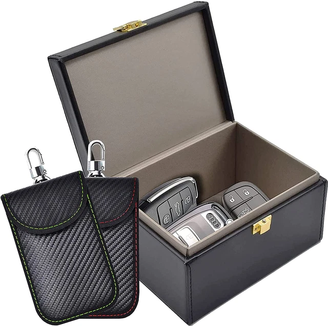 Keyless Go Schutz Autoschlüssel Box & 2 Stk Keyless Go Schutzhülle, Faraday Box