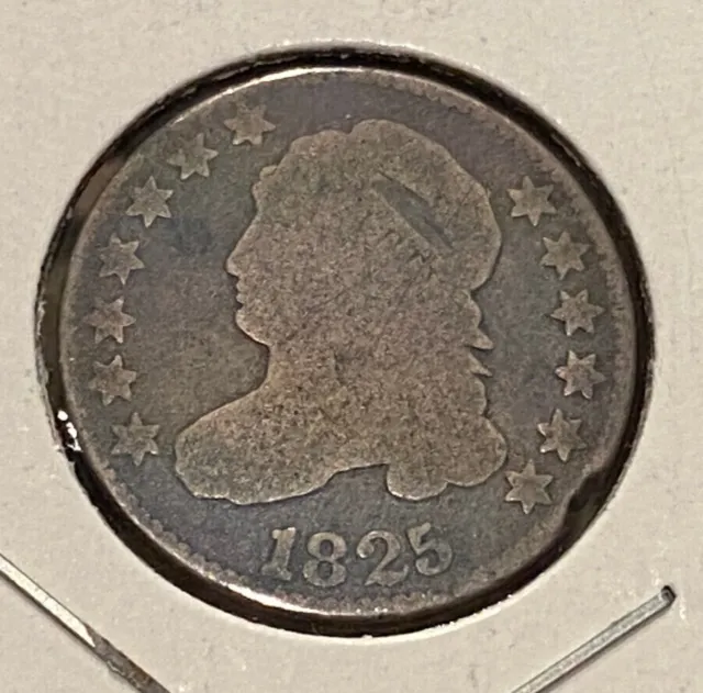 1825 Capped Bust Dime 10c JR-5 scarce variety! a nice coin