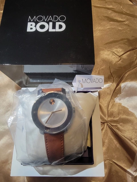 Movado Bold Swiss Cognac Leather Strap Women's Watch 3600379