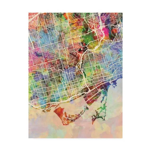 'Toronto Street Map Color' Canvas Art