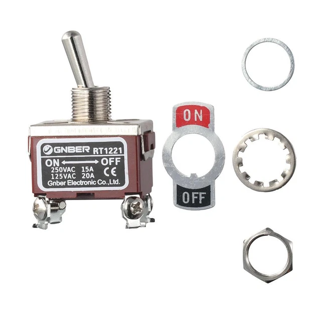 DPST ON/OFF ON/OFF Switch 250V 15A RT1221 Toggle Switch Industrial $14. ...