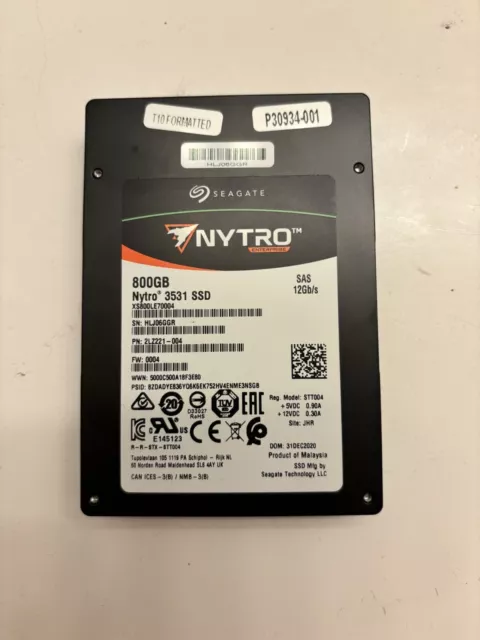 Seagate Nytro 3531 800GB SAS 12Gb/s 2.5" SSD XS800LE70004