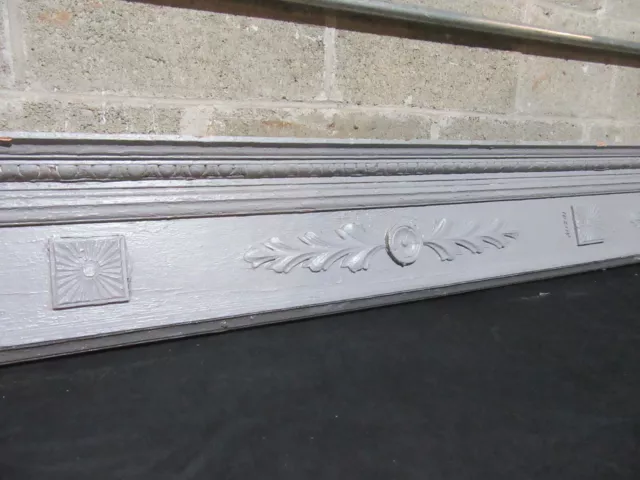 ~ ANTIQUE CARVED OAK PEDIMENT ~ 107.75 x 9.5" ~ ARCHITECTURAL SALVAGE ~