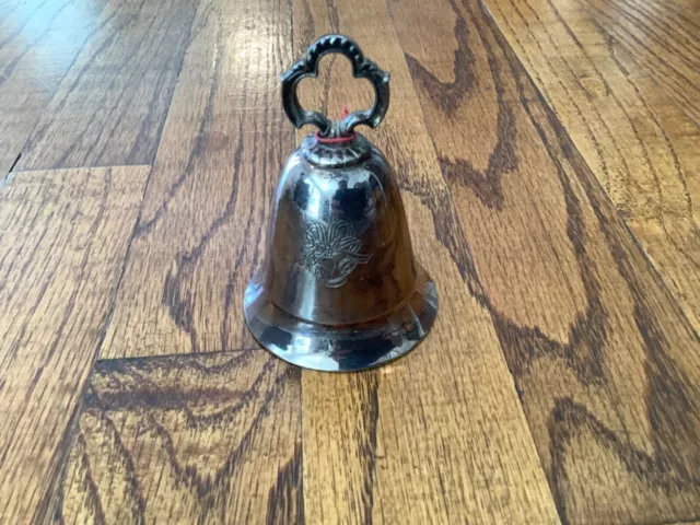 Vintage 1980s Kirk Stieff Silver Plated Musical Bell Ornament Christmas Decor 6