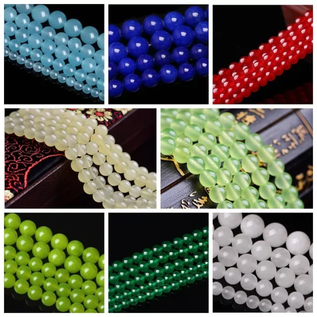 lot natural gemstone spacer loose beads 4mm 6mm 8mm 10mm round stone 15"
