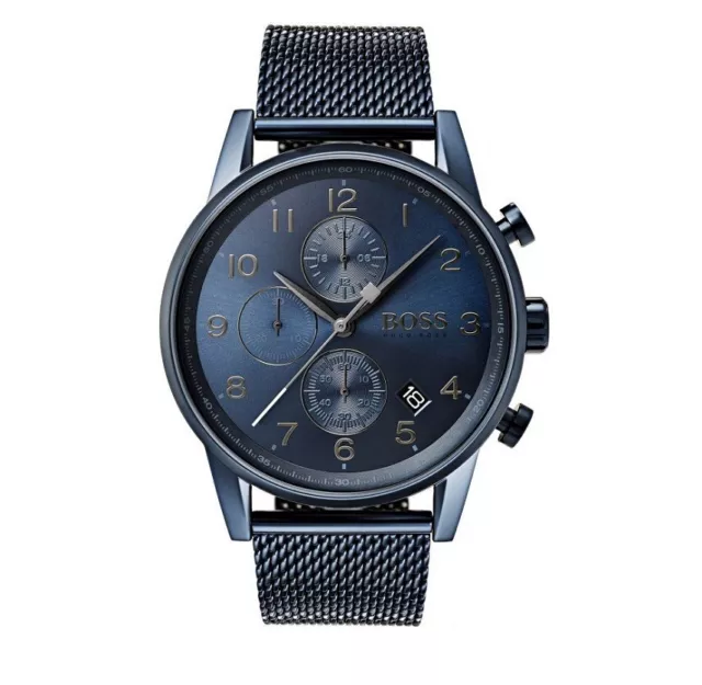 Hugo Boss  Mens Watch Mesh Strap & Dark Blue Dial 1513538 Navigator Genuine New