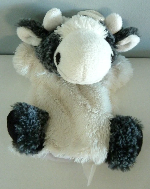 T5. DOUDOU PLAT MARIONNETTE Imagine VACHE blanc gris noir  - TTBE