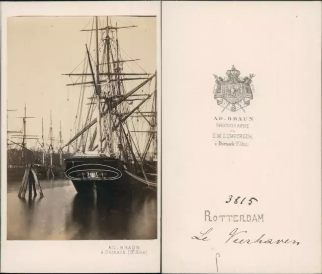 A.D.Braun, Pays-Bas, Rotterdam, le Vanderreim Vintage CDV albumen carte de visit