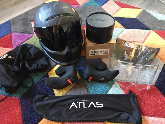 RUROC ATLAS Batman helmet with shockwave intercom and visors
