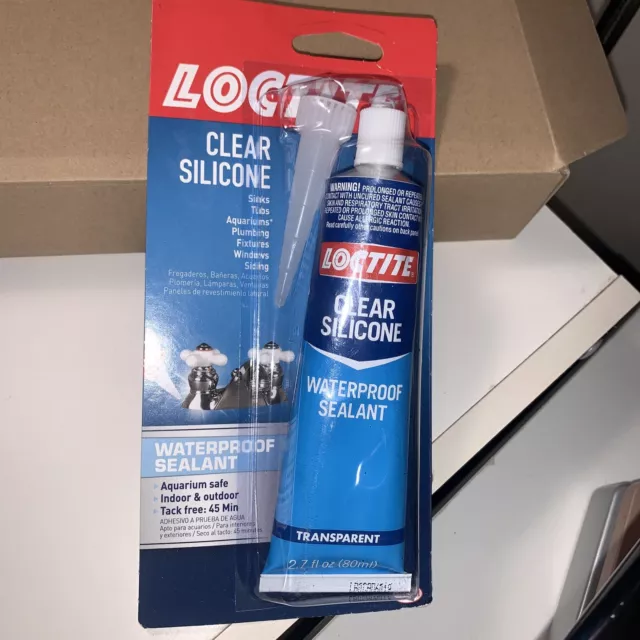 LOCTITE CLEAR SILICONE Waterproof Sealant 2.7 Fl. Oz. Sinks Tubs