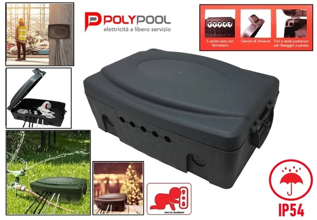 2 Scatole Impermeabili IP44 Per Esterni - Cassette Di Protezione Per Spine Elettriche Da Giardino