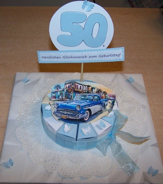 GELDGESCHENK 30., 40., 50. Geburtstag, kleine Torte, Geschenkverpackung