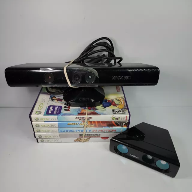 XBOX 360 Microsoft Kinect Sensor Lot w/ 5 Games and NYKO Zoom!